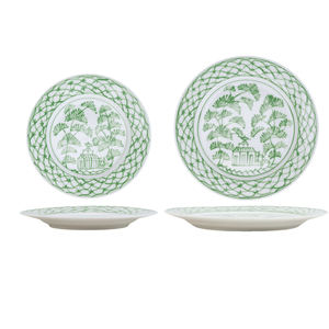 RZKR75-A-8inch-10inch de vaisselle en céramique verte <span class=keywords><strong>et</strong></span> blanche peinte à la main de haute qualité - Product Image 1