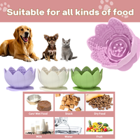 Bol distributeur de nourriture lent en forme de fût pour chat, en silicone, motif fleur, tapis de léchage pour chiot, pour l'enrichissement