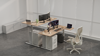 Bureau d'ordinateur moderne en L sur mesure avec élévateur électrique, modulaire, pliable, extensible, convertible et pivotant pour un confort optimal