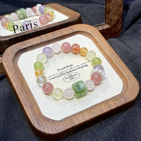 Bracelet en cristal de sucre naturel Xiuyan, bracelet coloré en cristal de quartz rose, cristal blanc, fleur de pêcher, attirant la richesse