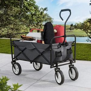 Troli Pantai Lipat dengan Pegangan Teleskopik, Gerobak Lipat untuk Berkemah, Olahraga, Perjalanan, dan Belanja - Product Image 4