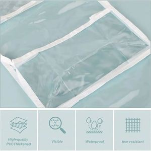 Large Capacity Door Organizer 5-Shelf Over the Door Hanging Pantry Room Organizer with Clear <b>Plastic</b> <b>Pockets</b> - Product Image 2