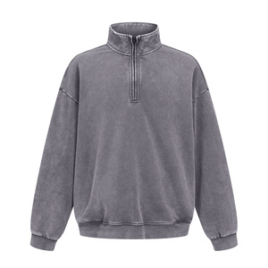 <span class=keywords><strong>Felpa</strong></span> pesante autunno/inverno con motivo a fiocchi di neve, stile retrò streetwear, con collo alto e mezza zip - Product Image 2
