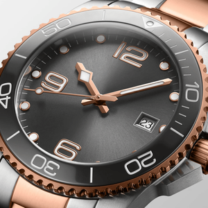 Montre de plongée automatique bicolore avec lunette rotative et aiguilles lumineuses pour homme Longinesing - Product Image 1