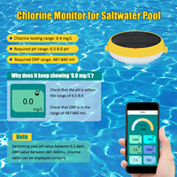 Testeur de qualité de l'eau de piscine flottant solaire intelligent 7-en-1 Tuya Zigbee APP moniteur pour pH ORP EC TDS SALT CL détection de température
