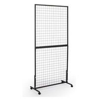 Tour de panneau de mur grillagé pliable personnalisé de 3 'x 6' présentoir mural à grille sur pied avec roues présentoir à grille métallique