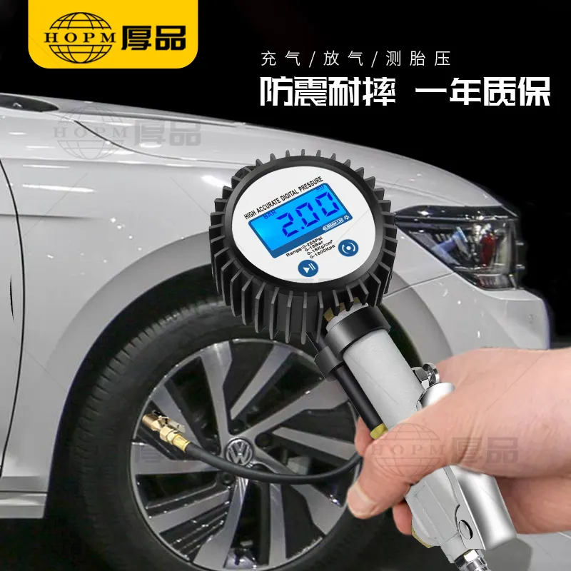 Accesorios de coche HP-208 0-255Psi Inflador de neumáticos Digital de alta precisión manómetro 0-18Bar manómetro de aire con pantalla LED