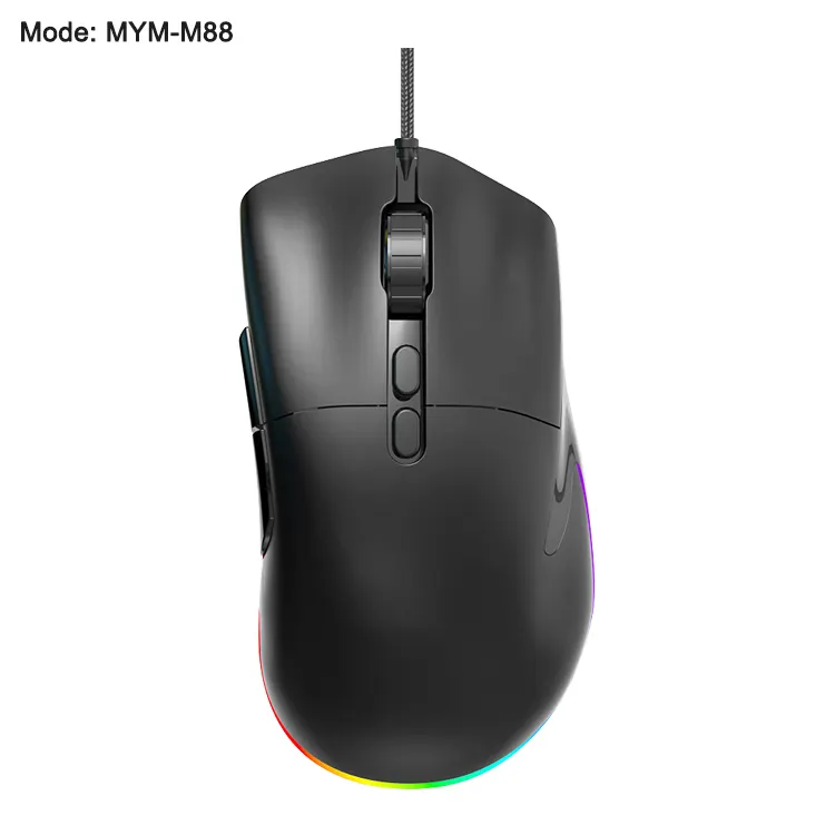 Wired RGB Optical Computer Mouse USB Corded Mouse with 7 Buttons 72000 DPI Adjustable Office and Home