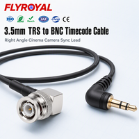Câble Timecode TRS 3,5 mm vers BNC à angle droit 50 cm pour mixeur audio, enregistreur cinéma, câble de synchronisation Timecode personnalisé pour caméra