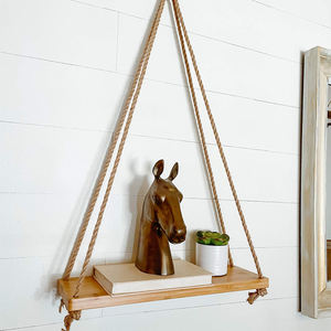 <span class=keywords><strong>Étagère</strong></span> murale flottante moderne en bambou avec <span class=keywords><strong>corde</strong></span>, <span class=keywords><strong>étagère</strong></span> de rangement en bambou - Product Image 1