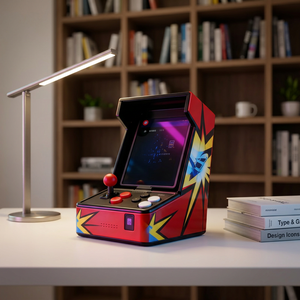 เครื่องเล่นเกมพกพาขนาดกะทัดรัดสไตล์เรโทร รองรับการเชื่อมต่อทีวี เครื่องเล่นเกมอาร์เคดคลาสสิก - Product Image 1