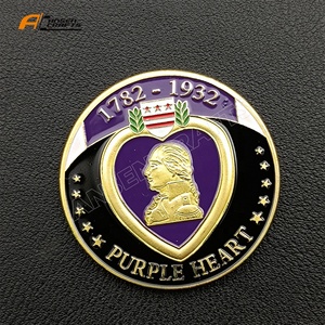 เหรียญที่ระลึกเหรียญปลูกทองรูปหัวใจสีม่วงเคลือบสำหรับสะสม - Product Image 6