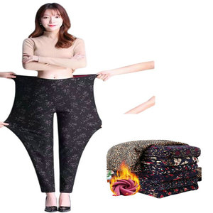 BYK001 hiver chaud <span class=keywords><strong>fourrure</strong></span> <span class=keywords><strong>pantalon</strong></span> skinny <span class=keywords><strong>avec</strong></span> imprimés floraux élastique Style quotidien taille basse plat avant Western-libre taille prêt expédition - Product Image 2