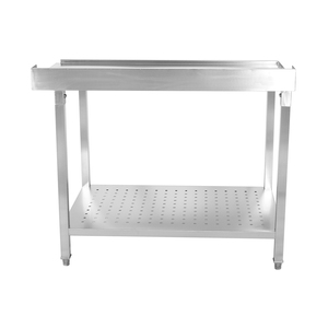 Mesa de salida de acero inoxidable con protector contra salpicaduras y estante inferior para sistemas de lavado de platos - Product Image 3