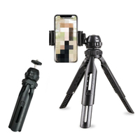 Support de bureau portable mini avec rotation à 360° °   Trépied pliable à tête sphérique réglable en hauteur pour appareil photo, téléphone, projecteur, appareil photo reflex numérique, caméscope vidéo