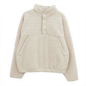 Brown <b>Sherpa</b> Fleece Half Zip Pullover Women's <b>Sherpa</b> Lined Sweatshirt Soft Touch <b>Hoodie</b> Winter Polyester ODM for Casual Outdoor - Product Image 3