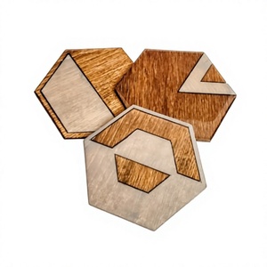 High Quality Square <b>Resin</b> and Wood Coasters Set <b>Table</b> Decor for Wedding Birthday Parties and Kitchen Used as Mats & Pads Cup - Product Image 1