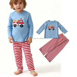 Trẻ Em Mới Quần Áo Cậu Bé Lửa Tuck Đính Bông Bé Trai Boutique Quần Áo Bộ Tùy Chỉnh Trẻ Em Của Quần Áo Bộ - Product Image 1