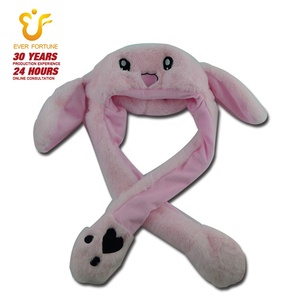 Chapeau de lapin amusant à oreilles mobiles, en peluche douce, avec cache-oreilles, chapeau interactif à longues oreilles pour l'hiver, costume pour enfants et adultes, cadeau de cosplay - Product Image 6