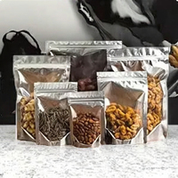 Sachets Doypack Holographiques Personnalisés Durables avec Fenêtre Transparente et Fermeture Zip Refermable pour Emballage de Noix et Snacks, Qualité Alimentaire, Vente en Gros