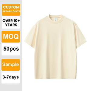 Camiseta de Alta Calidad con Logotipo Personalizado, Lisa, Hombros Caídos, Tejido Grueso, 100% Algodón, para Hombre, Venta al por Mayor, Bordado e Impresión - Product Image 1