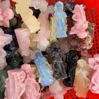 Statue d'ange sculptée en cristal naturel en gros, pierre de guérison Reiki, figurine d'ange gardien pour la décoration intérieure et cadeau spirituel
