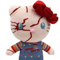 Vente en gros de figurines en peluche personnalisées, figurines de chat effrayantes avec cicatrice cousue, pour anniversaire, anti-stress, décoration de fête d'Halloween