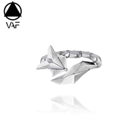 VAF Cool Fox Ring Acier Inoxydable Anneau Ouvert Géométrique Simple Fuchsring Anillo De Zorro Bague Renard