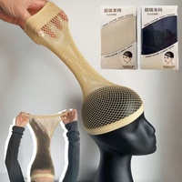 Bonnet en maille élastique extra-long super respirant pour perruque, bonnet à bord large pour femmes, très fonctionnel, en nylon, pour l'insertion de perruques