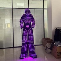 Costume de robot mecha universel pour adulte avec éclairage LED, tenue de mascotte ambulante pour anniversaires et fêtes