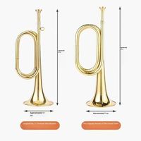 Salinte Lacquered Gold Finish Yellow Brass Bugle Assembly Trumpet-inspired Beginner-Friendly Durable Portable B Tone Instrument