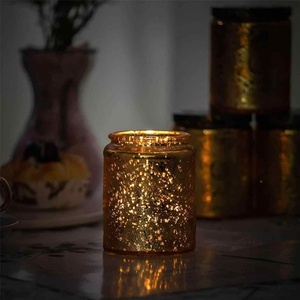 Wholesale Embossed Candle Jars With <b>Lids</b> 3/8 oz Custom Clear Glass Candle Vessel Home <b>Decor</b> Empty Embossed Candle Containers - Product Image 4