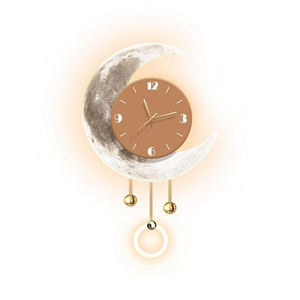<span class=keywords><strong>Cuadro</strong></span> de Arte Mural Moderno de Lujo con Diseño de Luna y Reloj LED, Reloj de Pared Creativo, Decoración para Sala de Estar - Product Image 6