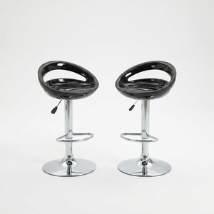Tabourets de bar modernes en ABS de haute qualité, noirs, réglables en hauteur, pour îlot de cuisine - Product Image 1