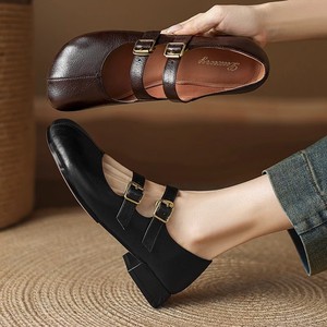 Eleganti <span class=keywords><strong>Ballerine</strong></span> Retrò Francesi <span class=keywords><strong>con</strong></span> Doppio Cinturino, Scarpe Mary Jane a Tacco Basso per Donne, Ultra Morbide <span class=keywords><strong>con</strong></span> Fodera Antiscivolo in Peluche - Product Image 3