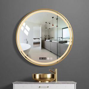 <span class=keywords><strong>Miroir</strong></span> de salle de bain rond à LED avec cadre <span class=keywords><strong>noir</strong></span>, <span class=keywords><strong>miroir</strong></span> de maquillage mural rétroéclairé à commande tactile - Product Image 2