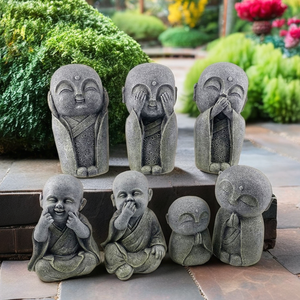 Tượng Sư Thiếu Lâm Màu Đá Lớn Trang Trí Sân Vườn - Product Image 1