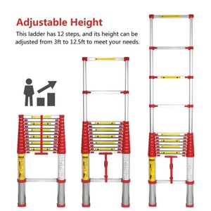 Échelle télescopique en aluminium super résistante Deliladder 3,8 m avec système de fermeture douce EN131-6 ANSI Warenwet AS/NZS CAN3-Z11-M81 - Product Image 4
