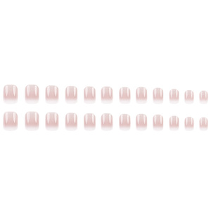 24Pcs <span class=keywords><strong>Faux</strong></span> Ongles Blancs Dégradés Court Carré Carré Simple <span class=keywords><strong>Faux</strong></span> Ongles Press on Wearable Nude Nails Art Full Cover Manicure Tips - Product Image 5