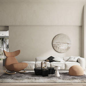 Sillón Reclinable de Estilo Nórdico con Aspecto de Cuero Blanco, Asiento Individual para Sala de Estar y Uso Doméstico - Product Image 4