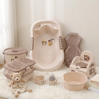 Ensemble de bain pour bébé en plastique épaissi en huit pièces pour nouveau-né, cadeau maternel et infantile