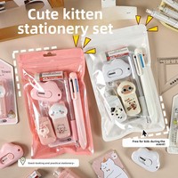 Meow Star – Kit de papeterie original sur le thème du chat, mignon et pratique, pour étudiants, avec ruban correcteur, fabriqué en Chine