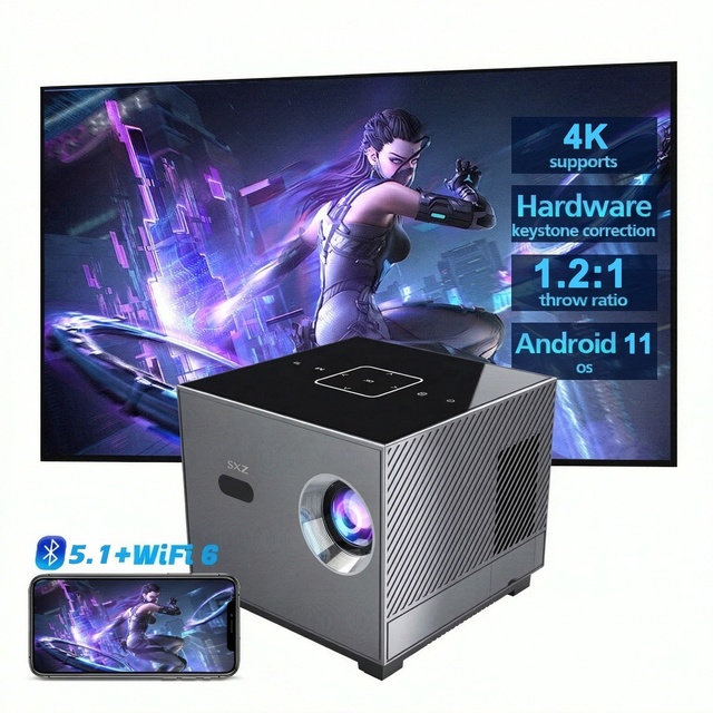 HD 720P Smart TV Video Game Projector Android 11 Movie Phone Wireless Gaming Wifi Beamer 4K Outdoor 3D Digital Tablet Projector