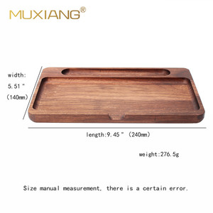 Muxiang American Black Walnut Wood Cigarette Tray Tobacco Storage Rolling Tray With Humidity Gauge For Smoking Accessories - Product Image 3
