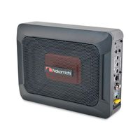 NAKAMICHI NBF618S Caisson de basses actif mince de 8 pouces à installer sous le siège, 12V DC, amplificateur intégré haute puissance, audio stéréo pour voiture