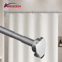 Tringle à rideau réglable ARODDY Precision 25 mm sans perçage, 35,43-62,99 pouces, en acier carbone robuste, avec verrouillage interne et crochets