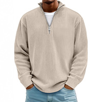 Pull en maille côtelée surdimensionné pour homme, col zippé, collection automne-hiver 2025, t-shirt décontracté à manches longues, grandes tailles du S au 5XL, streetwear unisexe