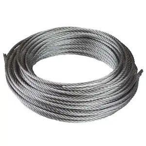 China Supplier 6*19+fc 6mm Electric Galvanized Steel Wire Rope For Tower Crane For Aircraft Cable