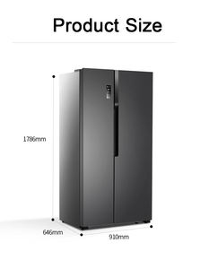 Refrigerador de Doble Puerta Retro 608L para Cocina Doméstica Pequeños Electrodomésticos Estilo Europeo Lindo en Rojo y Negro - Product Image 2