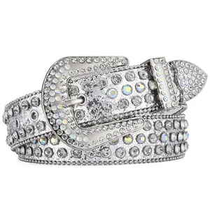 Cao bồi miền Tây Rhinestone vành đai BB Simon vành đai kim cương Bling Bling vành đai kim cương